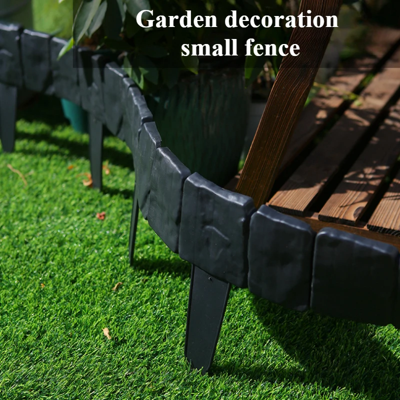 5/10pcs Garden Fence Imitation Stone Plant Support Stake Outdoor Edging Decorative Border DIY Lawn Yard Landscape Plant Fence thumbnail 2