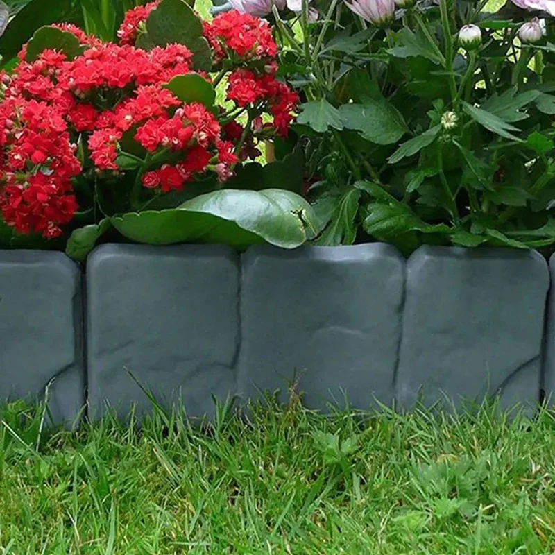 5/10pcs Garden Fence Imitation Stone Plant Support Stake Outdoor Edging Decorative Border DIY Lawn Yard Landscape Plant Fence thumbnail 5