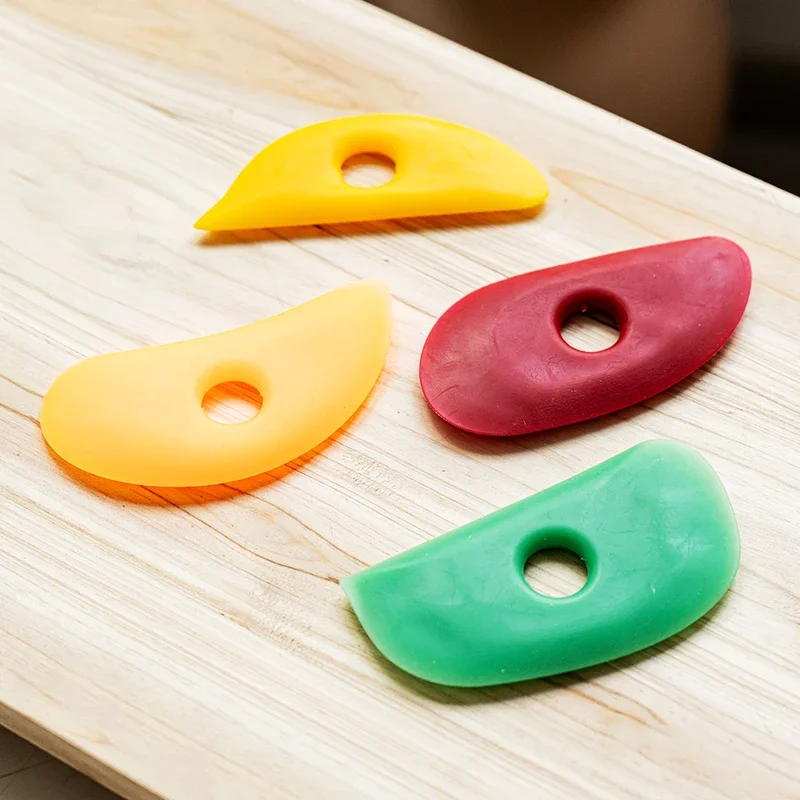 Silicone Sculpting Tools for Pottery Clay Trimming, Ceramic Carving Scrapers, Multi-Purpose Art Craft Modeling Painting Kit thumbnail 3