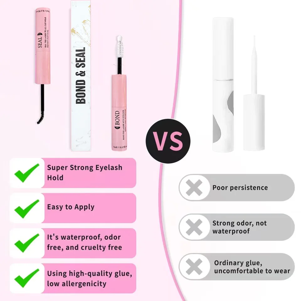 Lash Bond and Seal 10ml Individual Lashes Glue and Seal Super Strong Hold Lash Extension and Lash Glue Remover 5ml Tweezers Kit thumbnail 2
