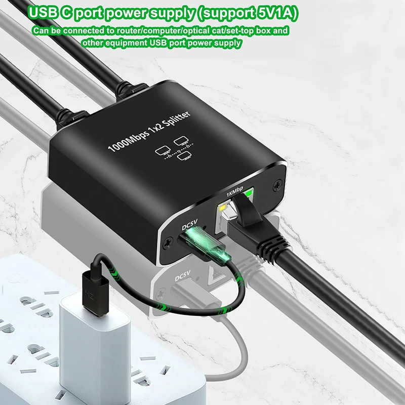 RJ45 Network Cable Switch Hub 1 In 2 3 Out Converter 1000Mbps Gigabit Ethernet Switch Hub Wire Divider PC LAN Extend Adapter thumbnail 6