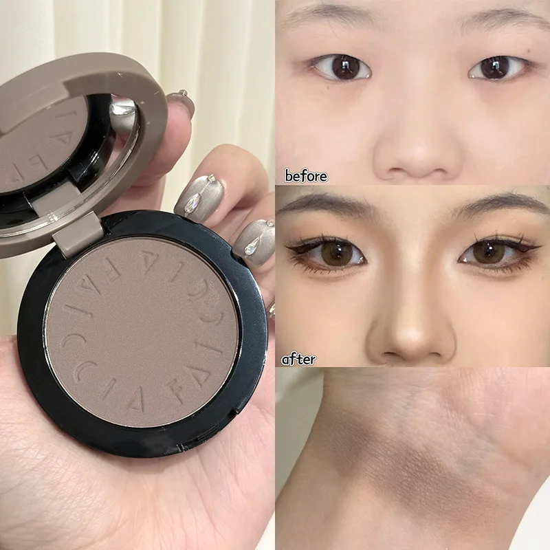 Face Brightening Contouring Makeup Palette Matte Cement Grey Brown Nose Shadow Contouring Modify Natural High Nose Bridge Makeup thumbnail 2