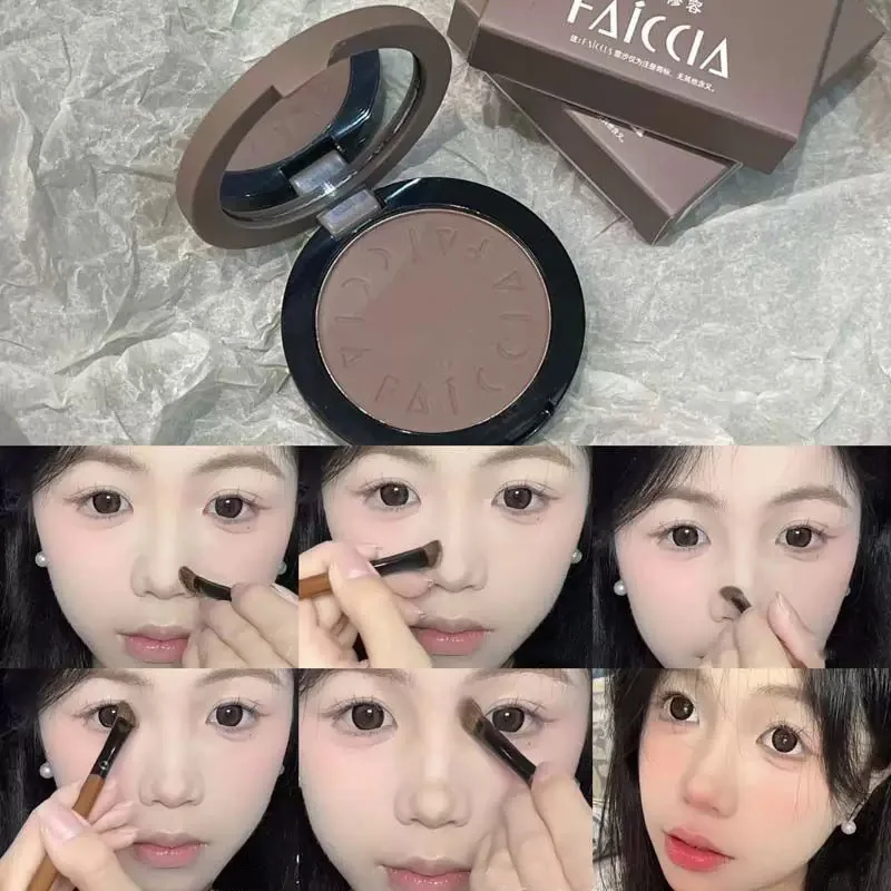 Face Brightening Contouring Makeup Palette Matte Cement Grey Brown Nose Shadow Contouring Modify Natural High Nose Bridge Makeup thumbnail 6