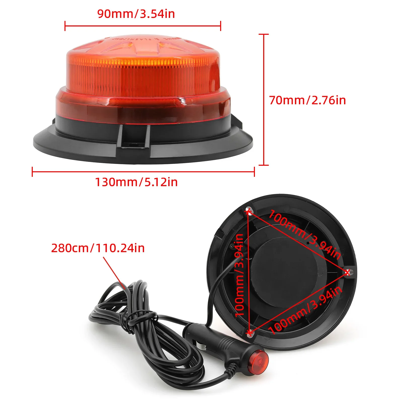 AD LED Car Truck Emergency Strobe Warning Flashing Light With Magnetic Base For Security Sailing Safety Beacon Lamp Customized thumbnail 6