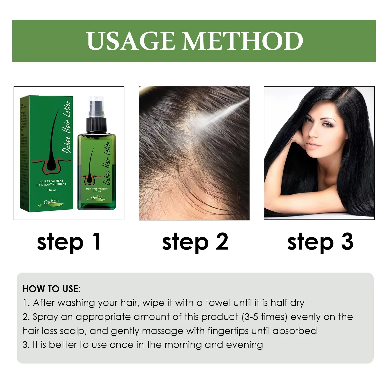 Hair Growth Spray Anti Hair Loss Baldness Hair Root Repair Damaged Scalp Treatment Serum Liquid Thickening Longer Beauty Health thumbnail 6