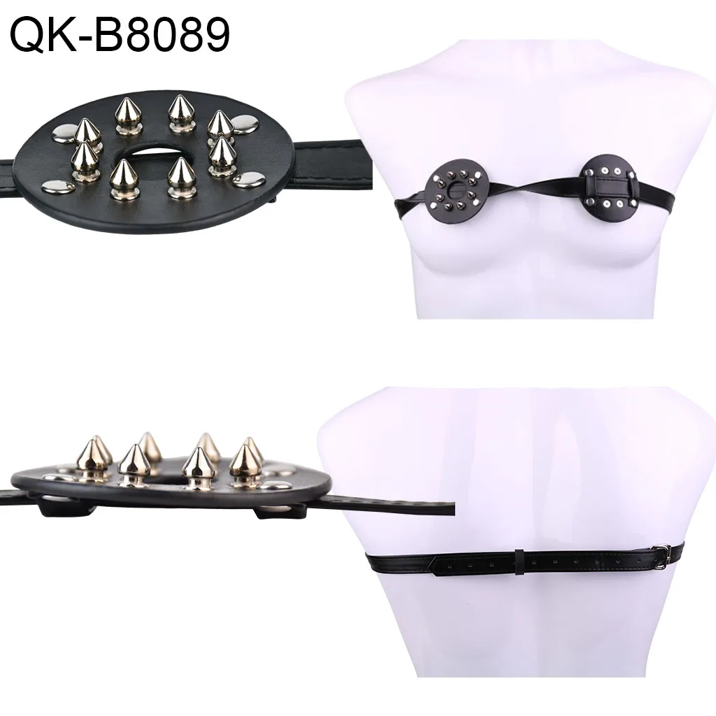 QKKQ Bra Harness Chest Bandage Straps Nipple Clamps Breast Binder Leather Belt Nipples Restraint BDSM Sex Toys For Women Men 18+ thumbnail 2