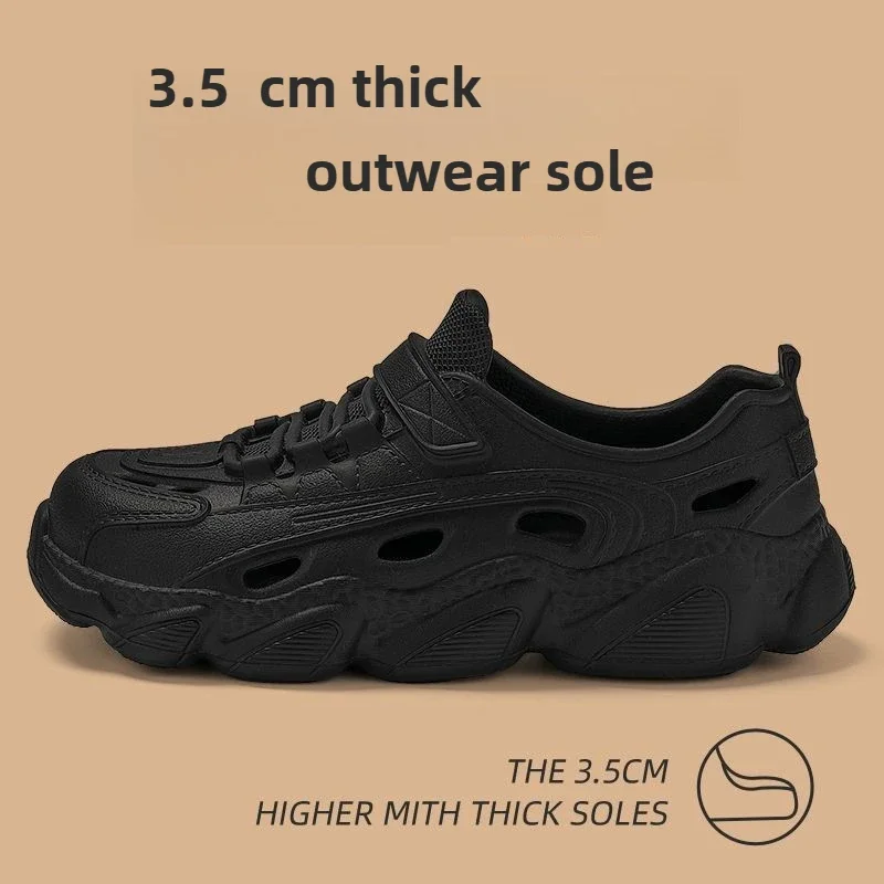 Trendy Men's Sandals Outdoor Wear Thickened Anti-slip Wear-resistant Fashion EVA Moulded Couples Clog Shoes Wholesale thumbnail 2