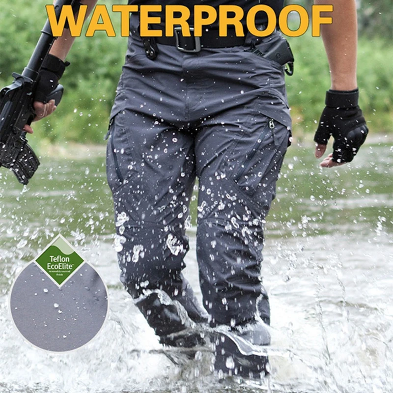 New Work Tactical Pants Men Casual Cargo Trousers Summer Multi-pocket Waterproof Pant Workwear Hiking Training Trousers Male thumbnail 4