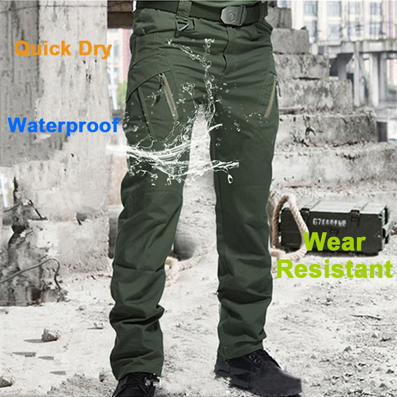New Work Tactical Pants Men Casual Cargo Trousers Summer Multi-pocket Waterproof Pant Workwear Hiking Training Trousers Male thumbnail 2