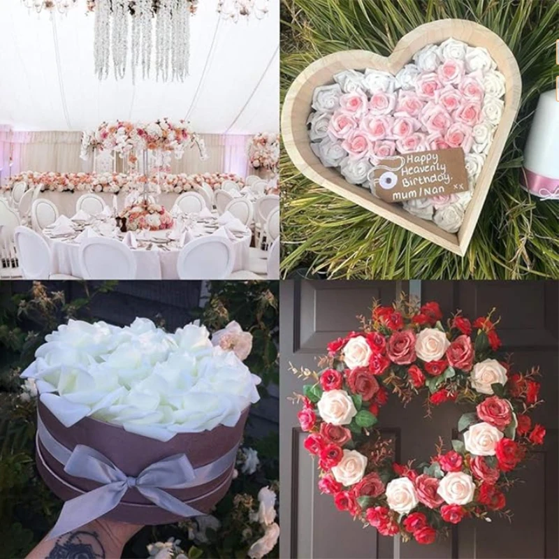 10/20/50Pcs Artificial Foam Rose Flowers PE Fake Flower for Home Room Dceor Wedding Party Halloween Thanksgiving Christmas Decor thumbnail 6