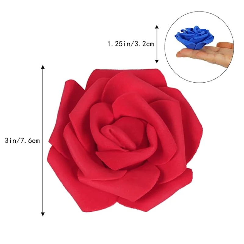 10/20/50Pcs Artificial Foam Rose Flowers PE Fake Flower for Home Room Dceor Wedding Party Halloween Thanksgiving Christmas Decor thumbnail 2