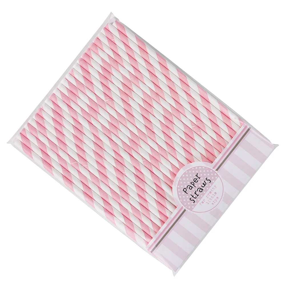 30 Pcs Pink White Striped Paper Straws Eco Friendly Disposable Drinking Straws For Party Home Bar Garden Kitchen Dining Supplies thumbnail 2