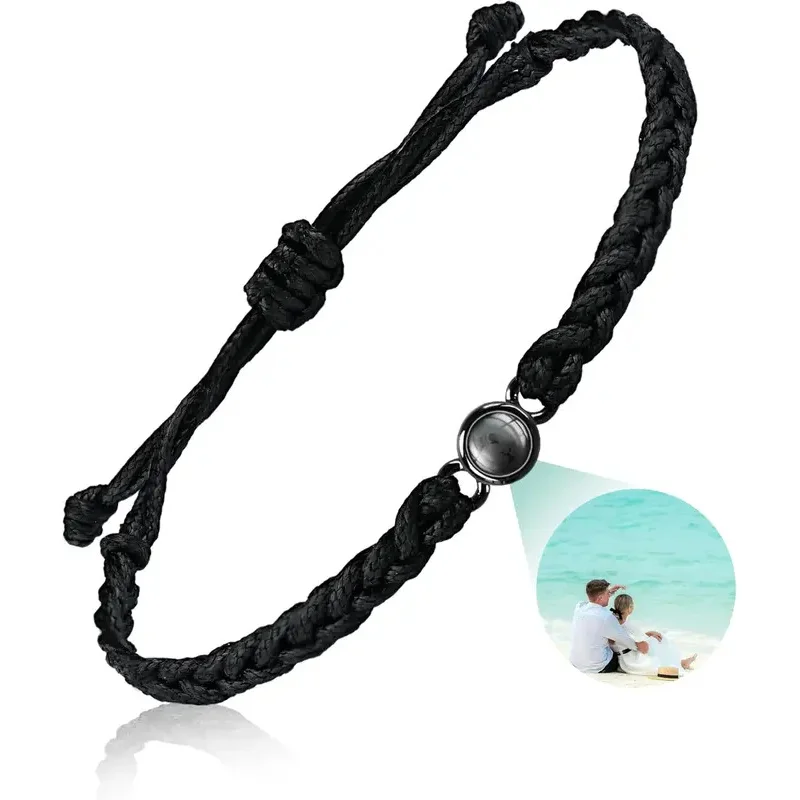 Picture Inside Custom Bracelets for Women Men Friend Personalized Photo Identification Bracelets Memorial Gifts for Loved One