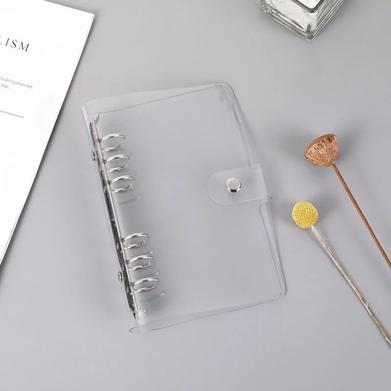 A5 A6 A7 Transparent 6 Ring Binder Cover File Folder Loose Leaf Binder Notebook Cover For Planner Office Stationery Supplies thumbnail 3