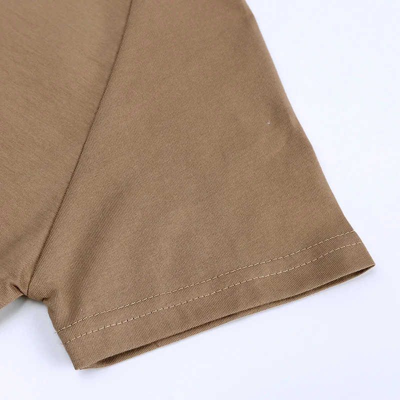 100% Cotton Wholesale Baby Tees Buy More to Discount Kids Tops Girls Boys T-shirts Hip Hop Style Short Body Korea Brown Orange thumbnail 3