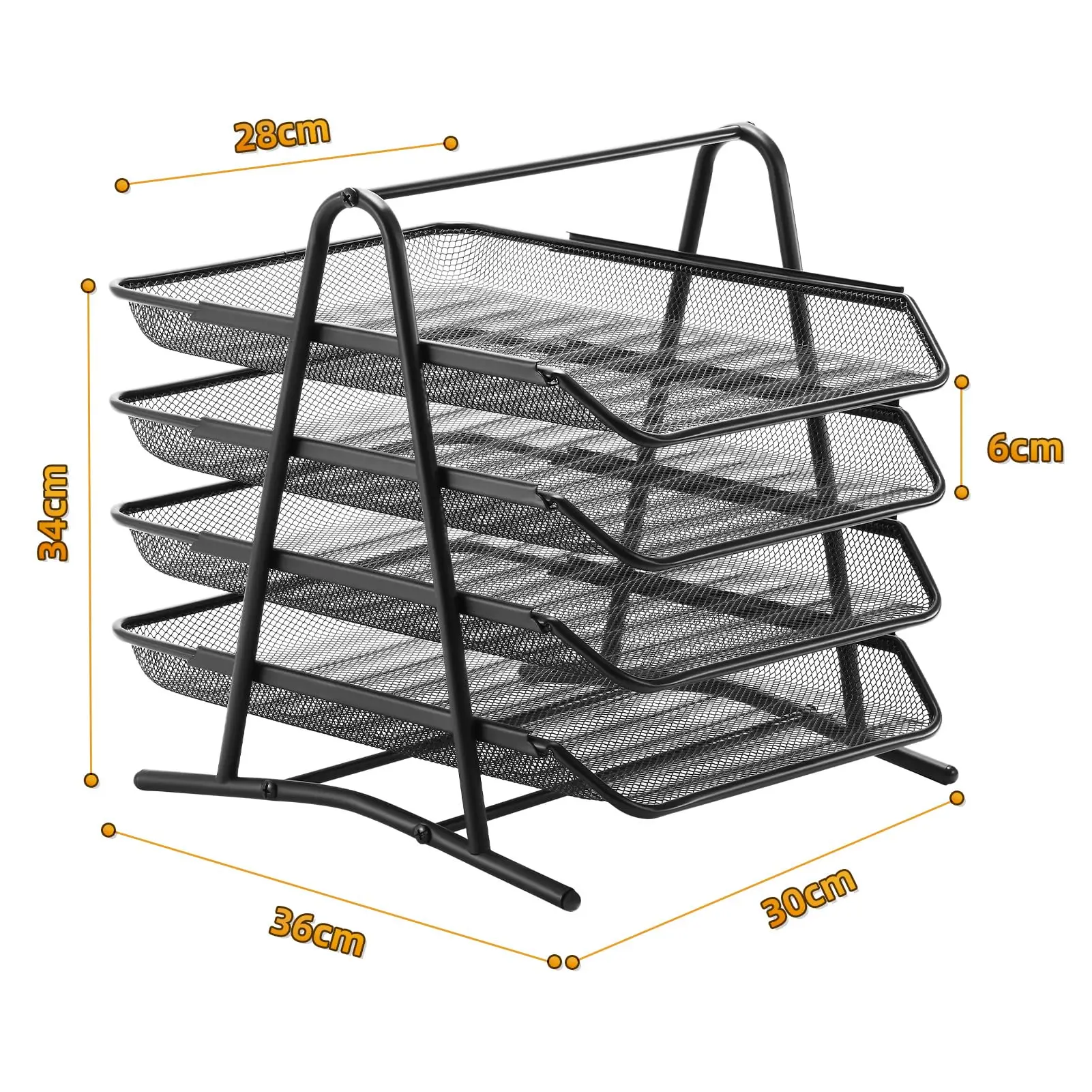 Mesh Desk Organiser 4 Tier Letter Tray Organizer Office Desktop Document Paper File Storage Mesh Filling Collection thumbnail 2