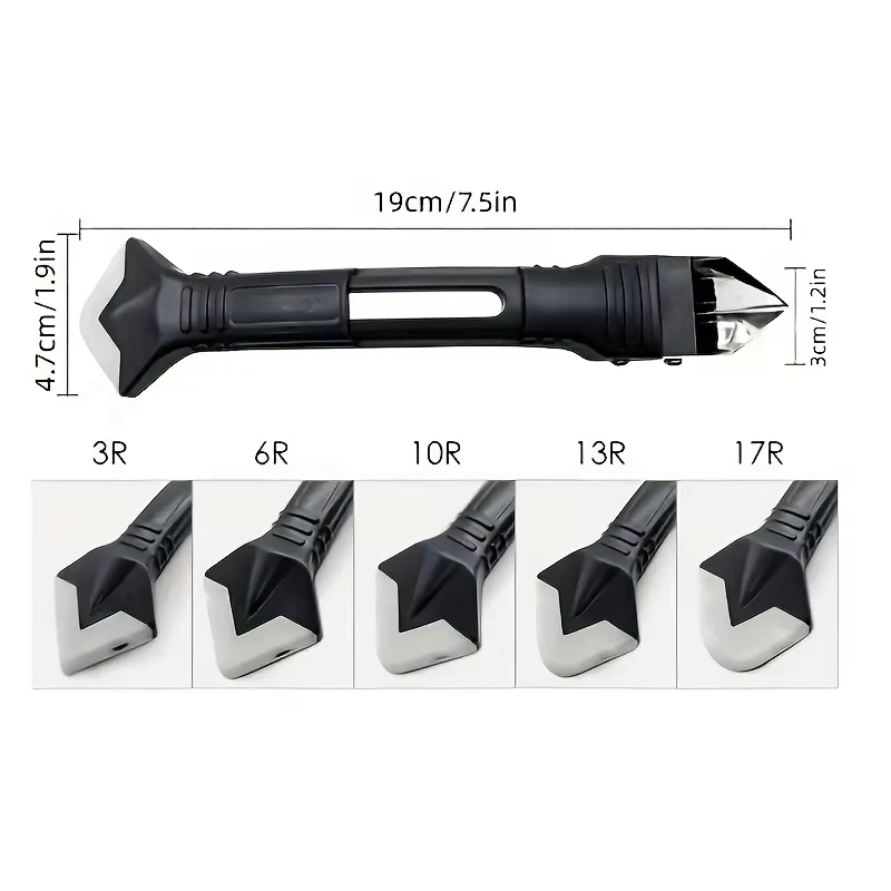 Silicone Scraper Squeegee Glue Remover Knife Caulking Angle Beauty Crack Trowel Tool Grout Scraper Kit 5in1 Multifunctional Home thumbnail 5