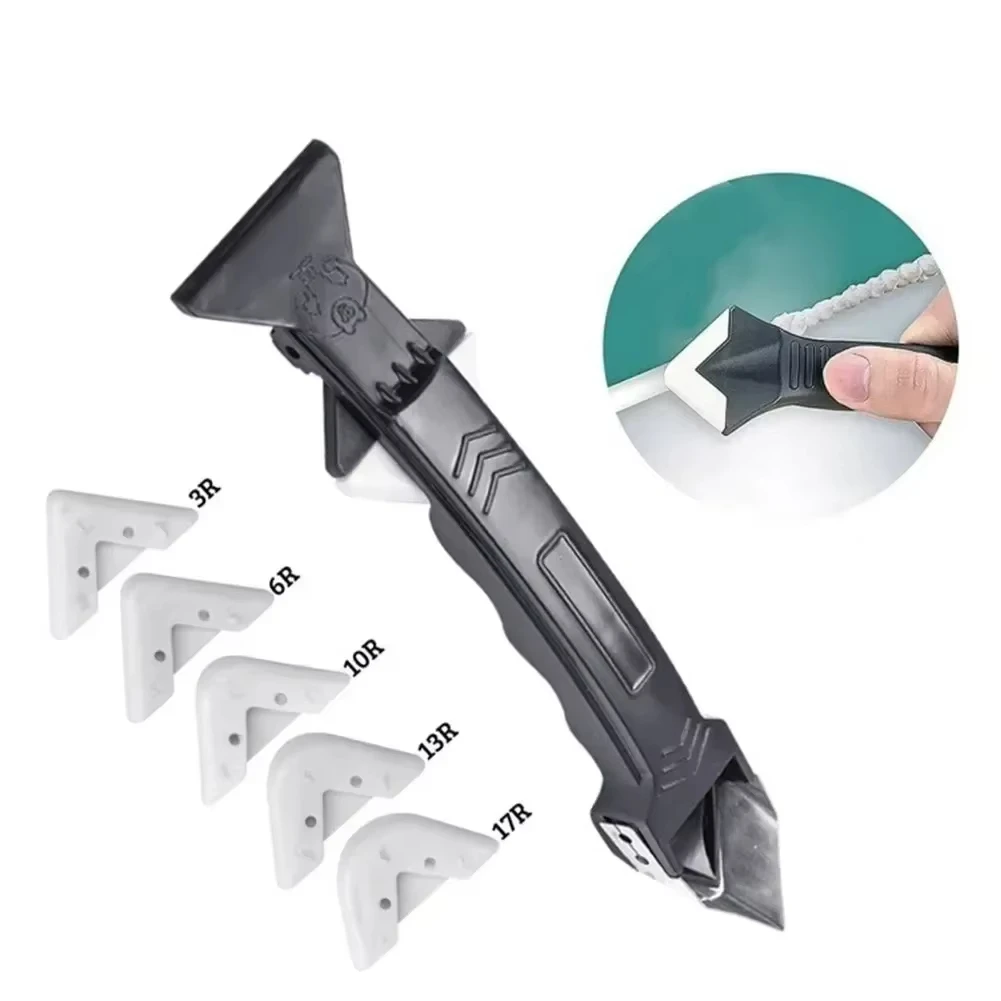 Silicone Scraper Squeegee Glue Remover Knife Caulking Angle Beauty Crack Trowel Tool Grout Scraper Kit 5in1 Multifunctional Home thumbnail 4