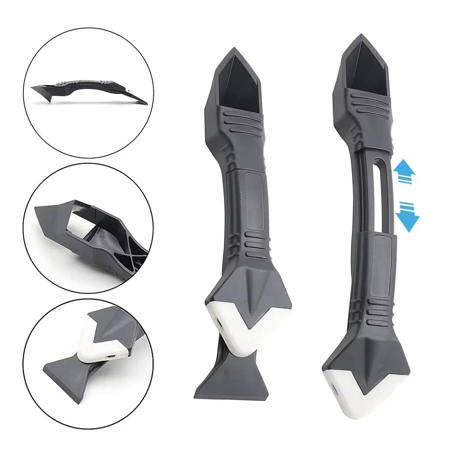 Silicone Scraper Squeegee Glue Remover Knife Caulking Angle Beauty Crack Trowel Tool Grout Scraper Kit 5in1 Multifunctional Home thumbnail 3