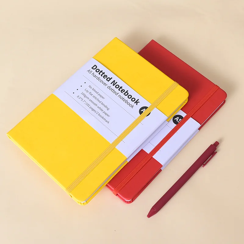 A5 Notebook 192 Pages Classic Journal Dotted Paper Hard Cover Business Creative Elastic Band Notepad Diary Student Stationery thumbnail 2