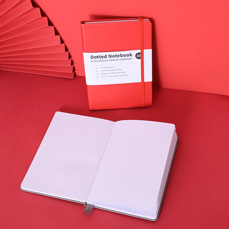 A5 Notebook 192 Pages Classic Journal Dotted Paper Hard Cover Business Creative Elastic Band Notepad Diary Student Stationery thumbnail 3