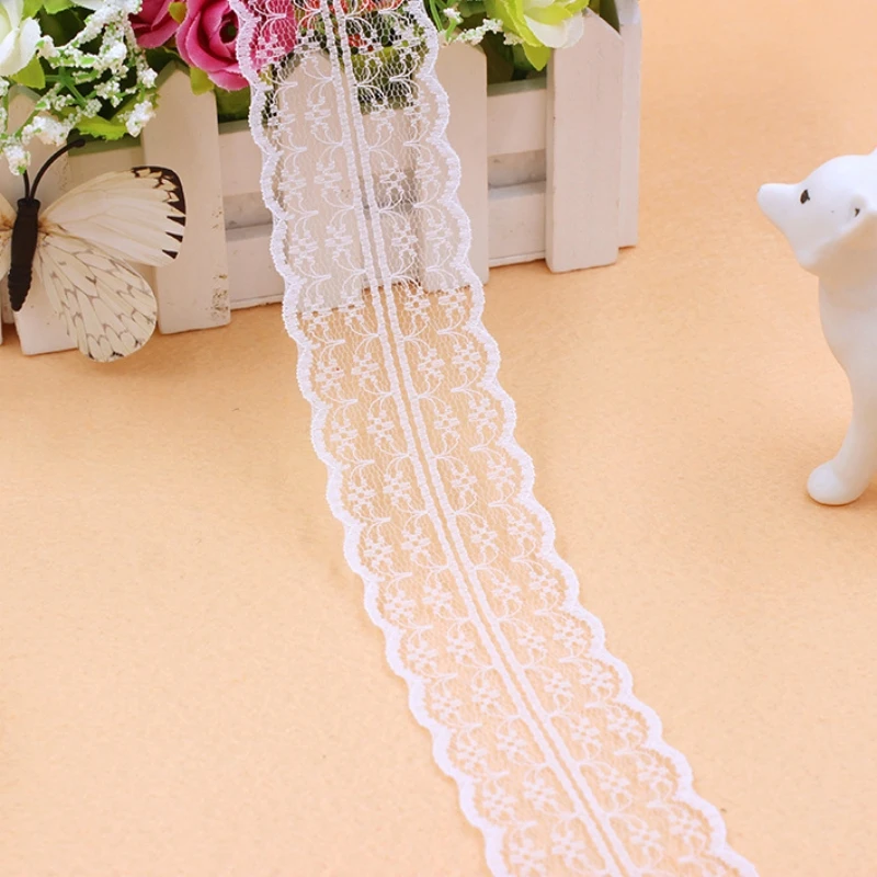 10m 4.5cm Non-Stretch Lace Ribbon White Embroidered Net Trim Fabric For DIY Craft Party Decoration Gift Wrapping Sewing Supplies thumbnail 3