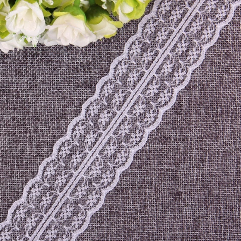 10m 4.5cm Non-Stretch Lace Ribbon White Embroidered Net Trim Fabric For DIY Craft Party Decoration Gift Wrapping Sewing Supplies thumbnail 5