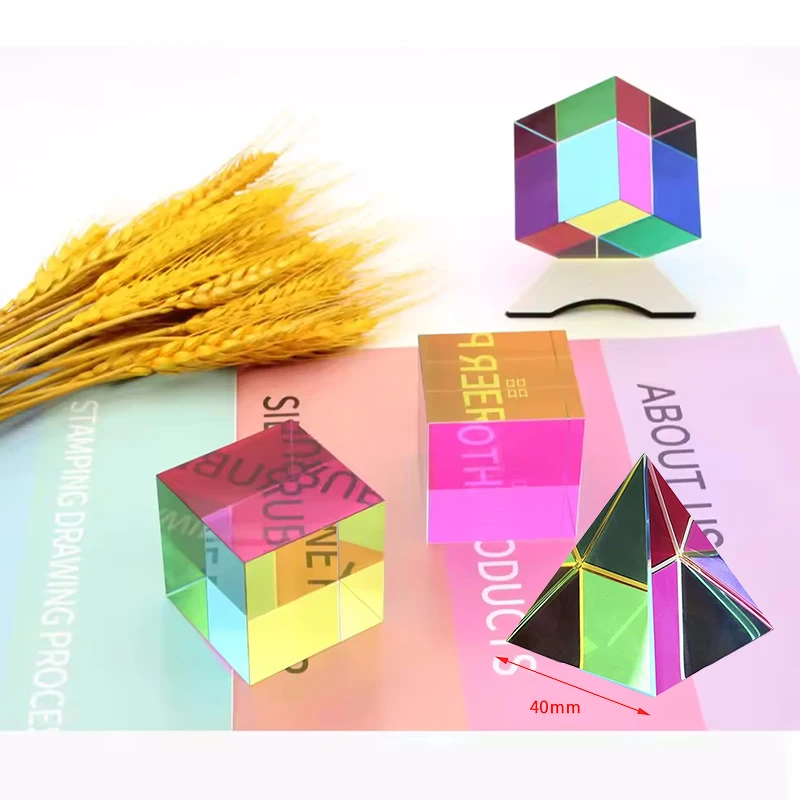 Color Cube Prism Three Primary Colors Popular Science Optical Color Experiment Toys Home Decoration Desktop Ornaments Gifts thumbnail 5
