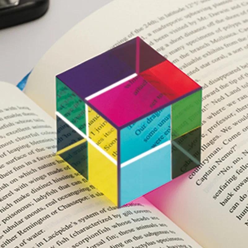 Color Cube Prism Three Primary Colors Popular Science Optical Color Experiment Toys Home Decoration Desktop Ornaments Gifts thumbnail 3