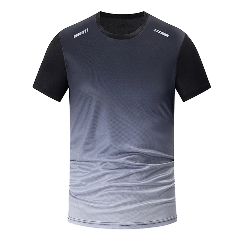 3 Pcs Men's Quick-drying Sports Gradient Suit Leisure Sports Running Short Sleeve Comfortable Sun Protection Pants Joker Shorts thumbnail 6