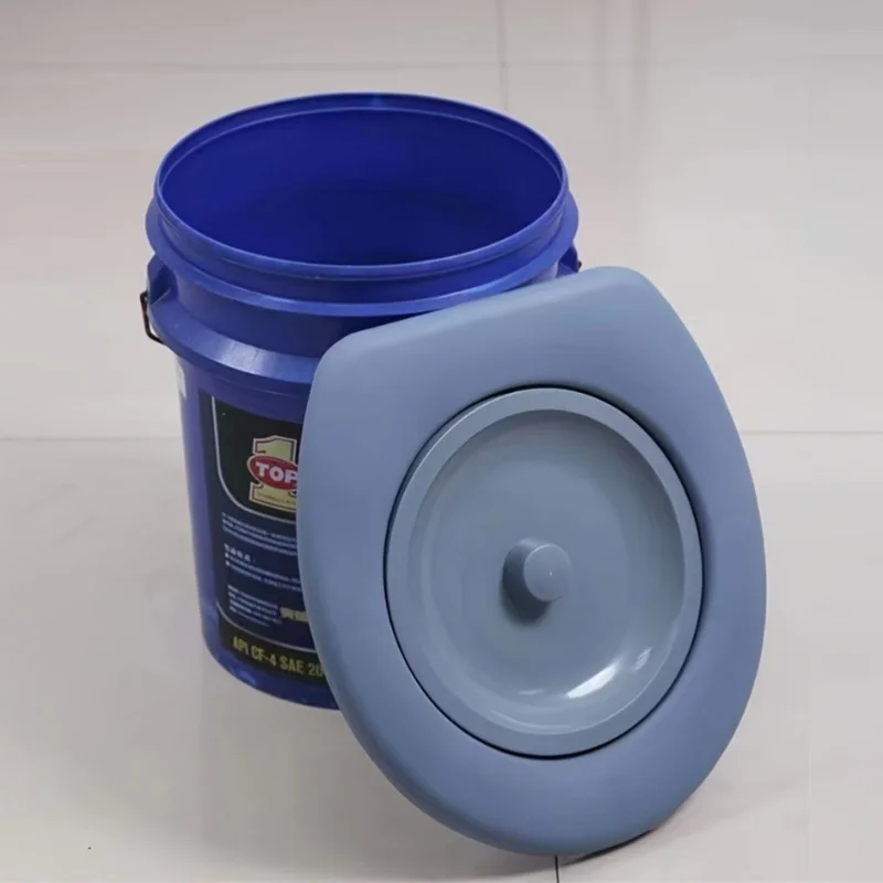 Portable Camping Toilet Lid, Silicone, Fits Standard Toothbrush Buckets, Durable PP Polypropylene, Ideal for Hiking, Emergencies