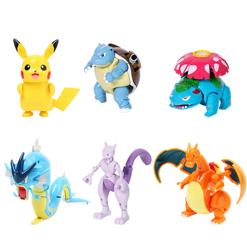 Pokemon Ball Deform Mewtwo Figure Pokeball Action Figurine Pikachu Charizard Gengar Blastoise Greninja Eevee Poke Child Toy Set thumbnail 3