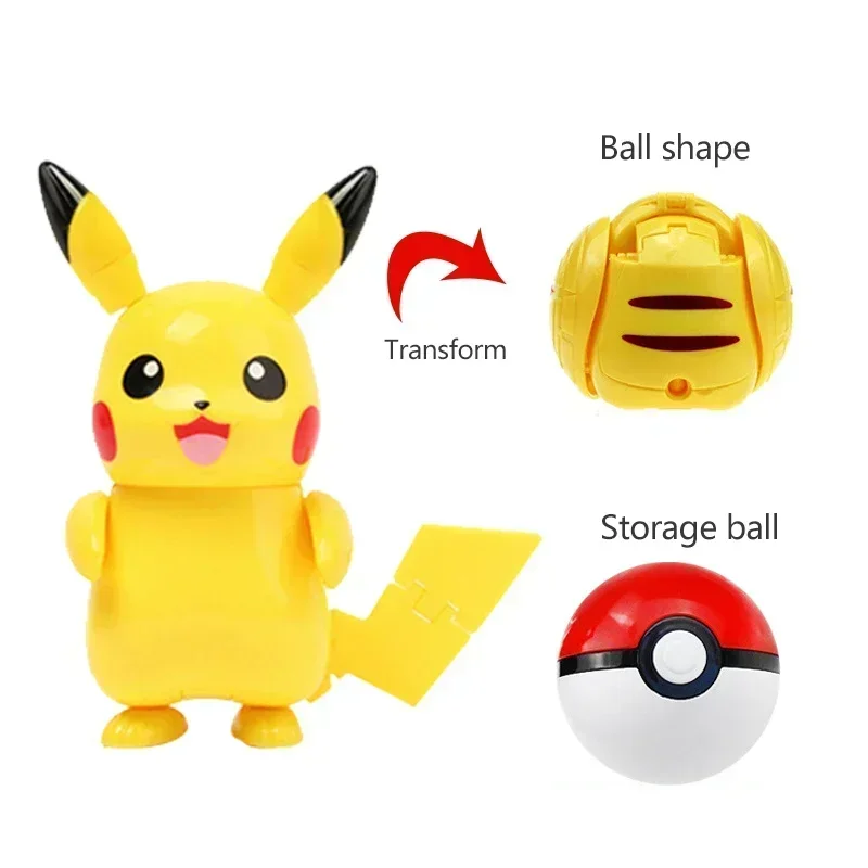 Pokemon Ball Deform Mewtwo Figure Pokeball Action Figurine Pikachu Charizard Gengar Blastoise Greninja Eevee Poke Child Toy Set thumbnail 4