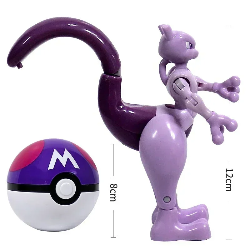 Pokemon Ball Deform Mewtwo Figure Pokeball Action Figurine Pikachu Charizard Gengar Blastoise Greninja Eevee Poke Child Toy Set thumbnail 5