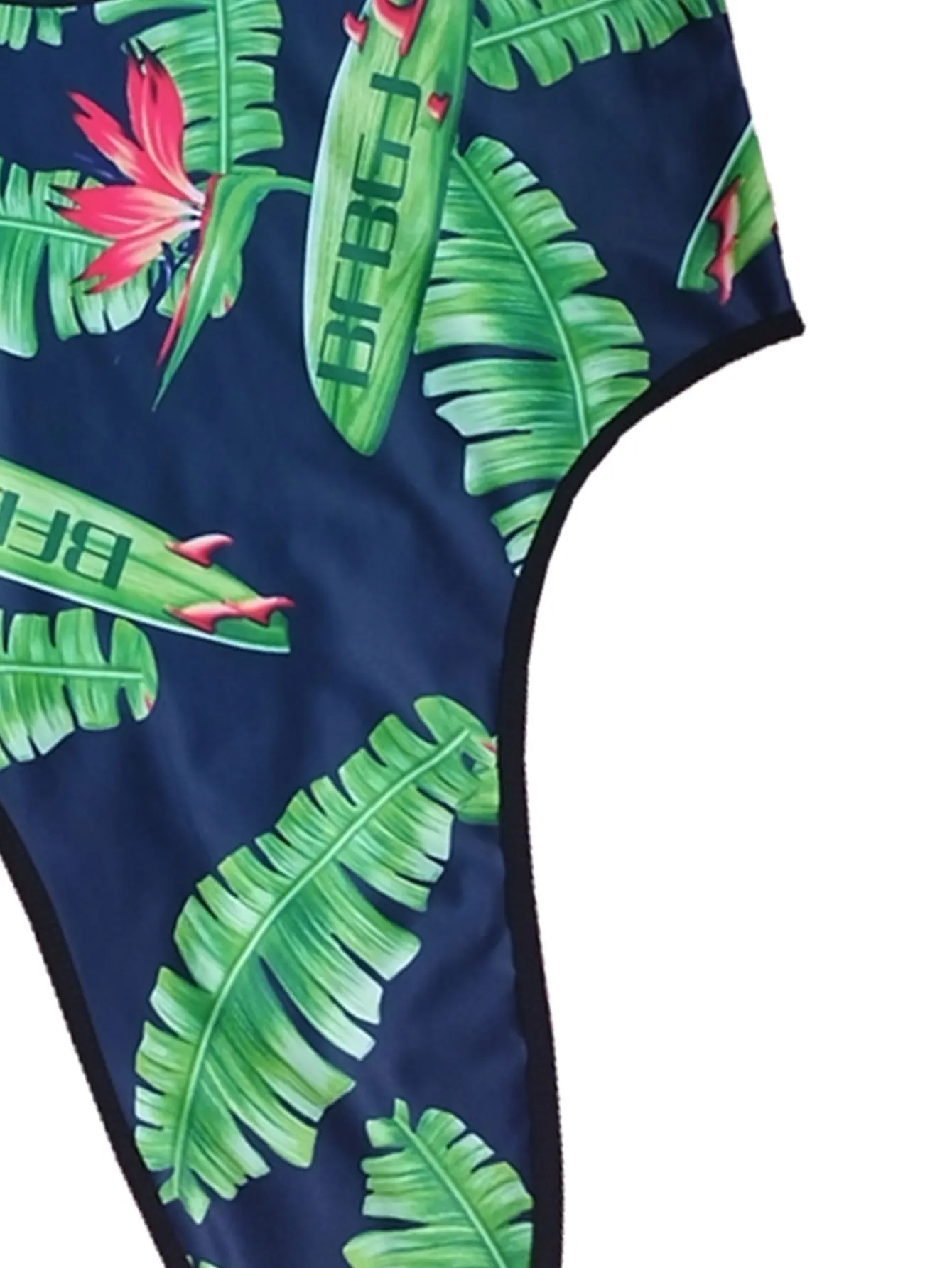 Men's Tropical Leaf Print Sexy One-Piece Swimsuit Lingerie Shapewear Gay Man Thong Swimwear Beach Wear Surfing Bathing Suit thumbnail 5