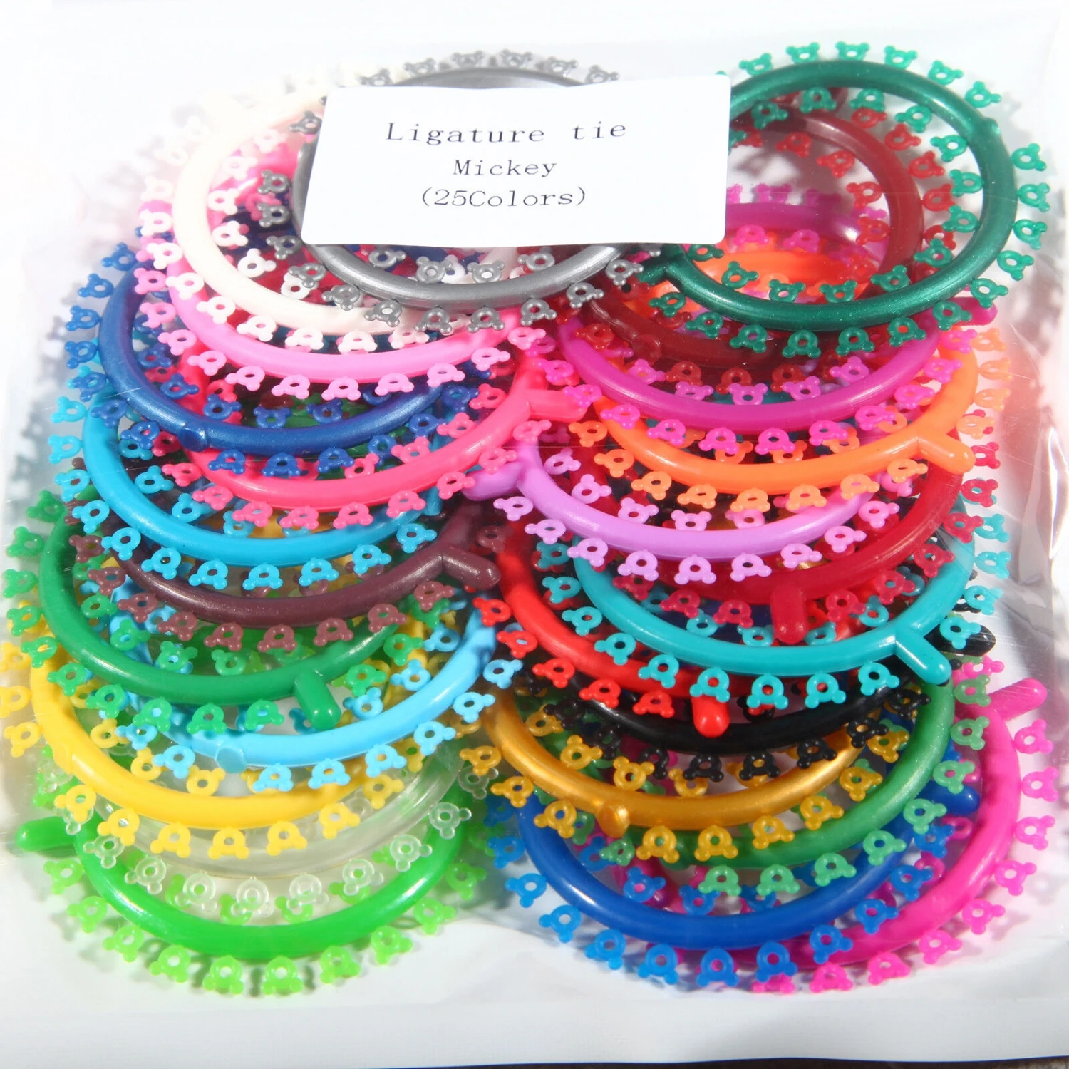 1000Pcs Dental Orthodontic Ligature Ties Cartoon O-Ring Elastic Bands Flower Kitty Cat Mickey for Ortho Archwire Braces thumbnail 5