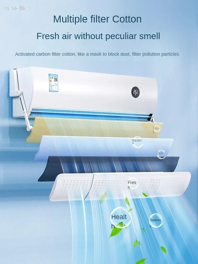 Air Conditioner Windshield Anti-Direct Blowing Wall Mount Universal Wind shield Cover Air Outlet Baffle Plate Curtain thumbnail 3