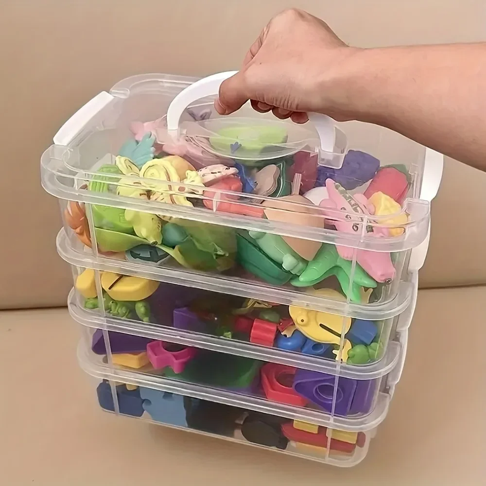 Building Blocks Storage Box Transparent Visibility Tool Classification Boxes Moisture-Proof Grid Drawer Stackable Storage Casket thumbnail 4