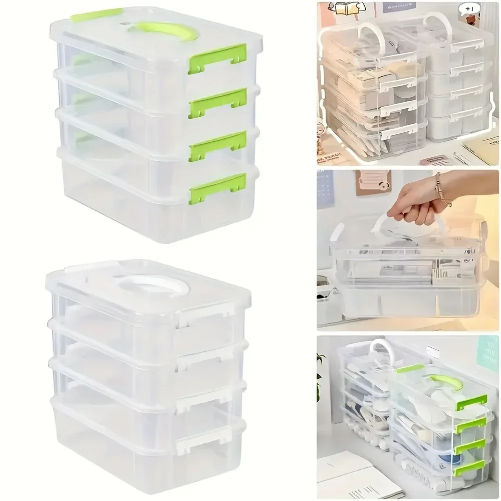 Building Blocks Storage Box Transparent Visibility Tool Classification Boxes Moisture-Proof Grid Drawer Stackable Storage Casket thumbnail 5
