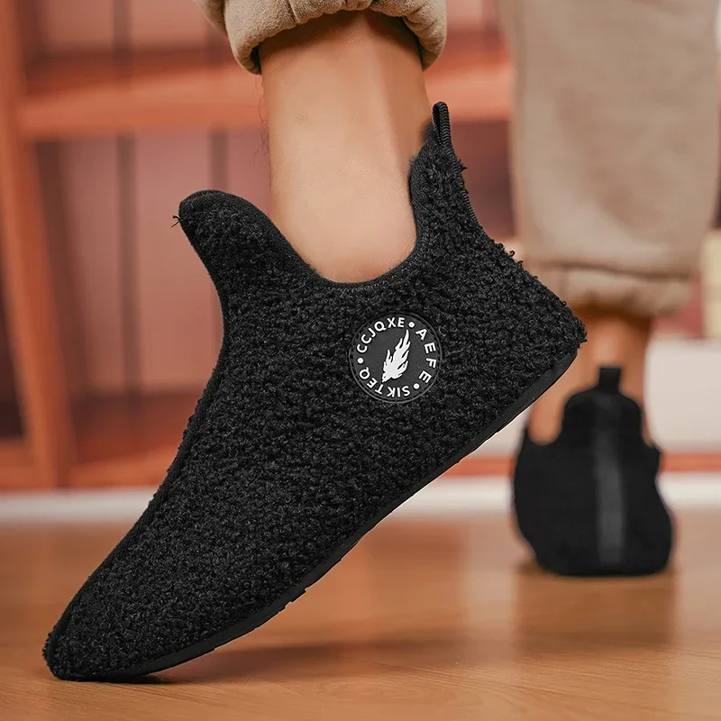 YRZL Winter Slippers Men Couple Slippers Non-slip Warm Women and Men Slipper Indoor Soft Shoes Comfortable Flat Home Cotton Shoe thumbnail 6