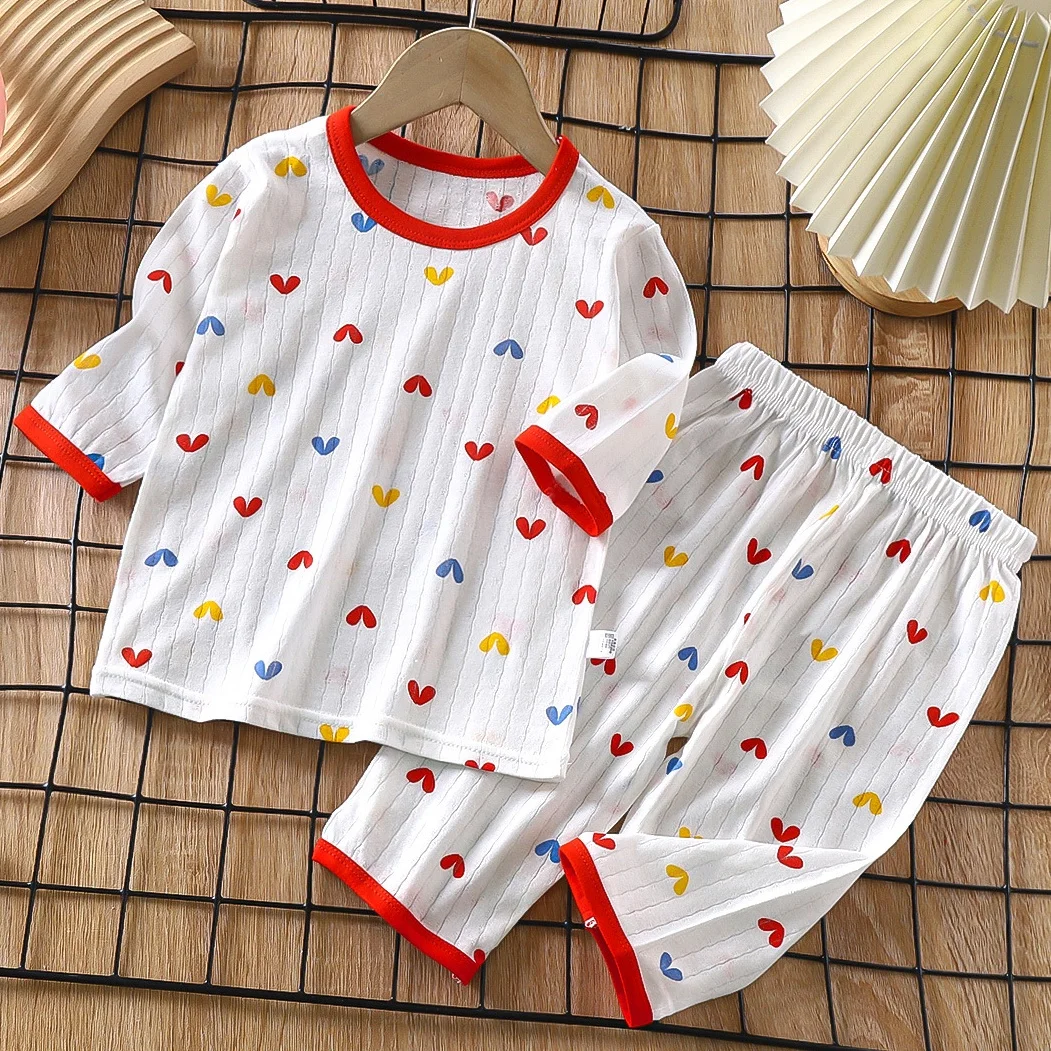 Toddler Long Sleeve Baby Nightwear Pyjamas Kids Cartoon Homewear Clothes Cartoon Homewear Baby Pajamas Sets Cotton Child Clothes