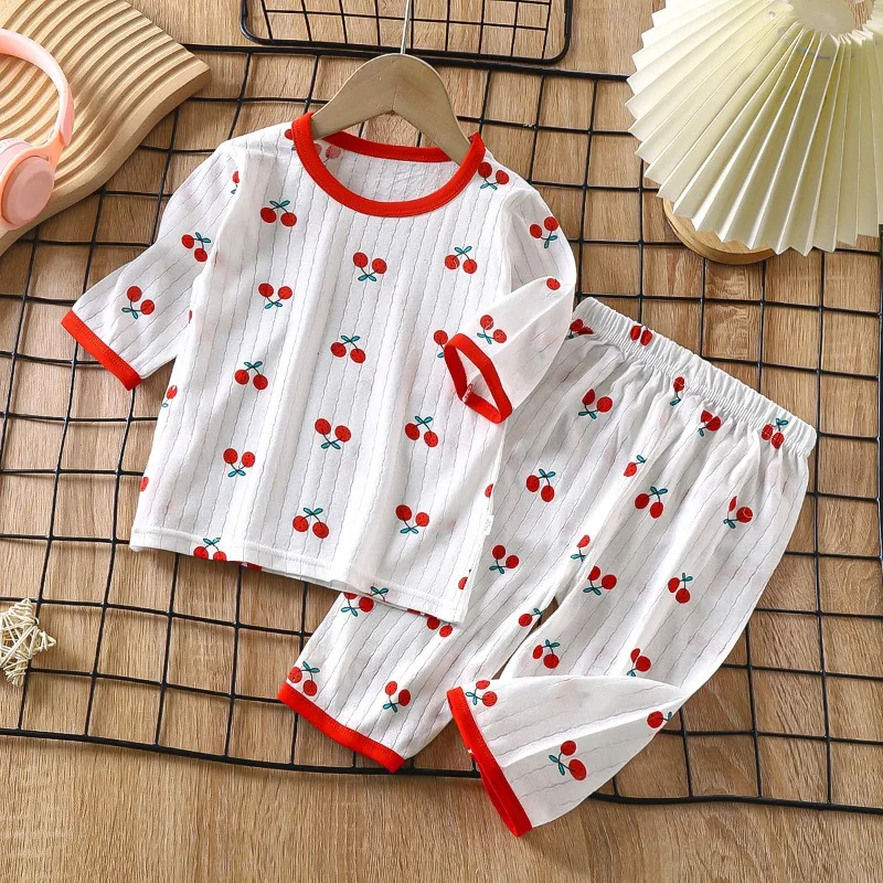 Toddler Long Sleeve Baby Nightwear Pyjamas Kids Cartoon Homewear Clothes Cartoon Homewear Baby Pajamas Sets Cotton Child Clothes thumbnail 2