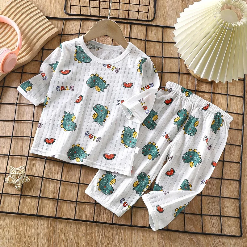 Toddler Long Sleeve Baby Nightwear Pyjamas Kids Cartoon Homewear Clothes Cartoon Homewear Baby Pajamas Sets Cotton Child Clothes thumbnail 5