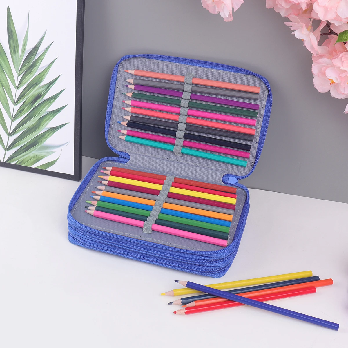 1 piece 3-layer handy pencil case, stylish large-capacity student pencil case and office storage bag, a gift for a friend thumbnail 5