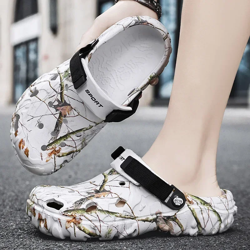 Camouflage Beach Outdoor Sandals Platform Men Slippers Summer Water Shoes Men Clogs Slides Men's Soft EVA Indoor Home Flip Flops thumbnail 3