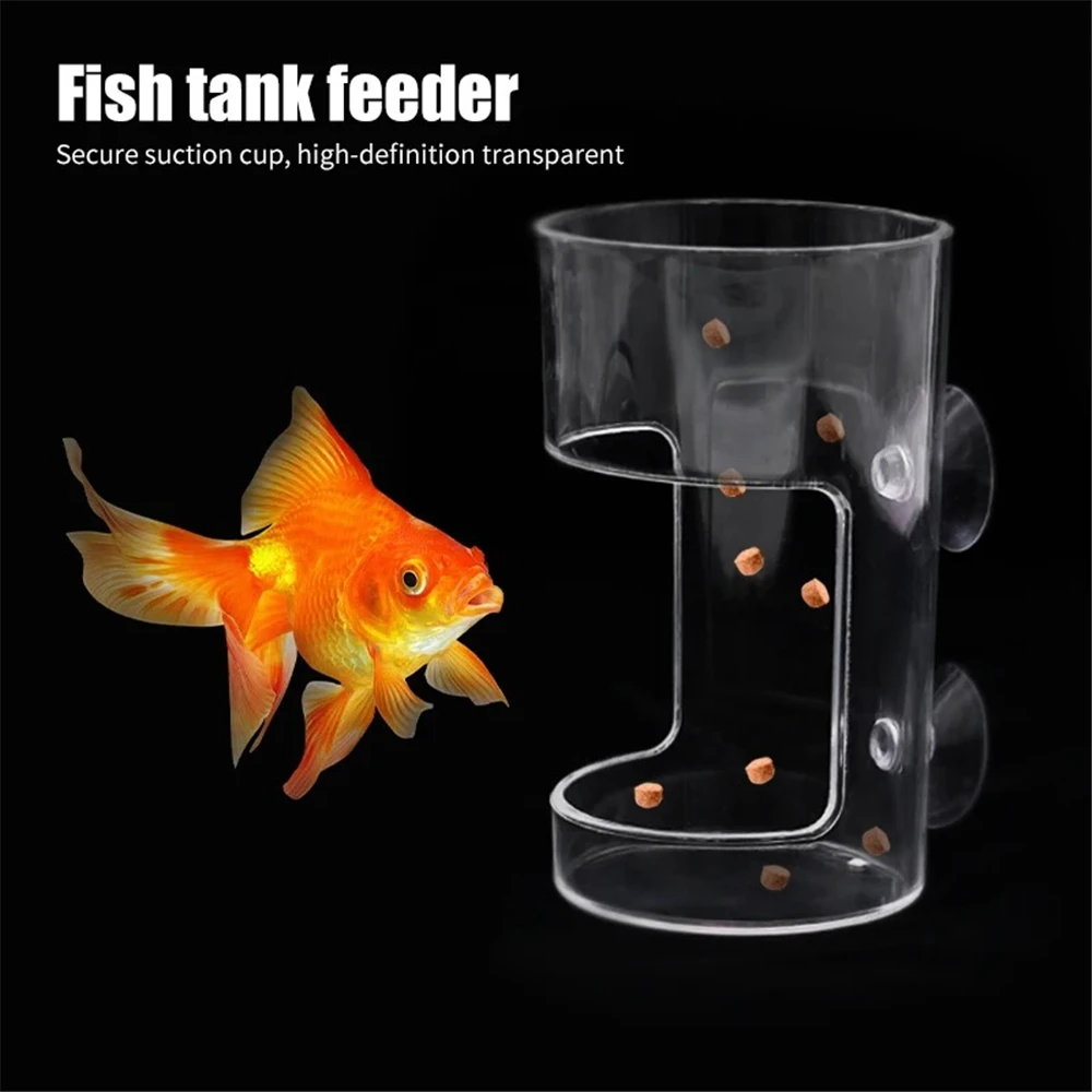 Fish Feeder Holder Prevent Pollution Floating Fixed Feeder with Tray Aquarium Supplies thumbnail 2