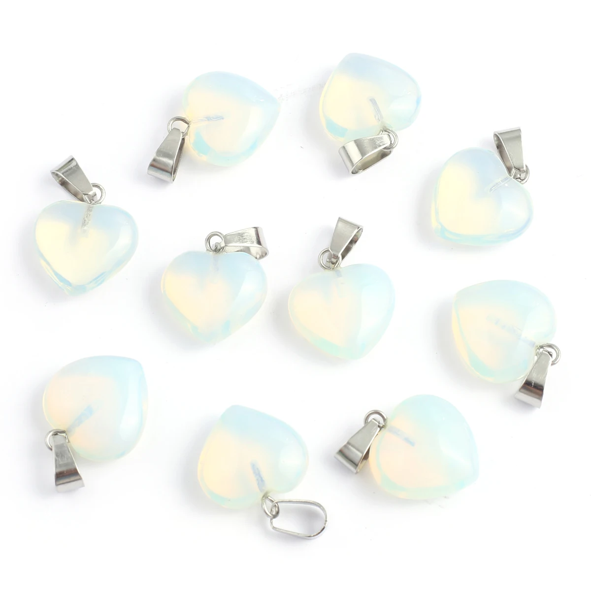 5pcs/set 16mm Opal Natural Stone Pendant Wholesale Heart Shape Charms for Jewelry Making Supplies DIY Women Necklace Accessories thumbnail 4