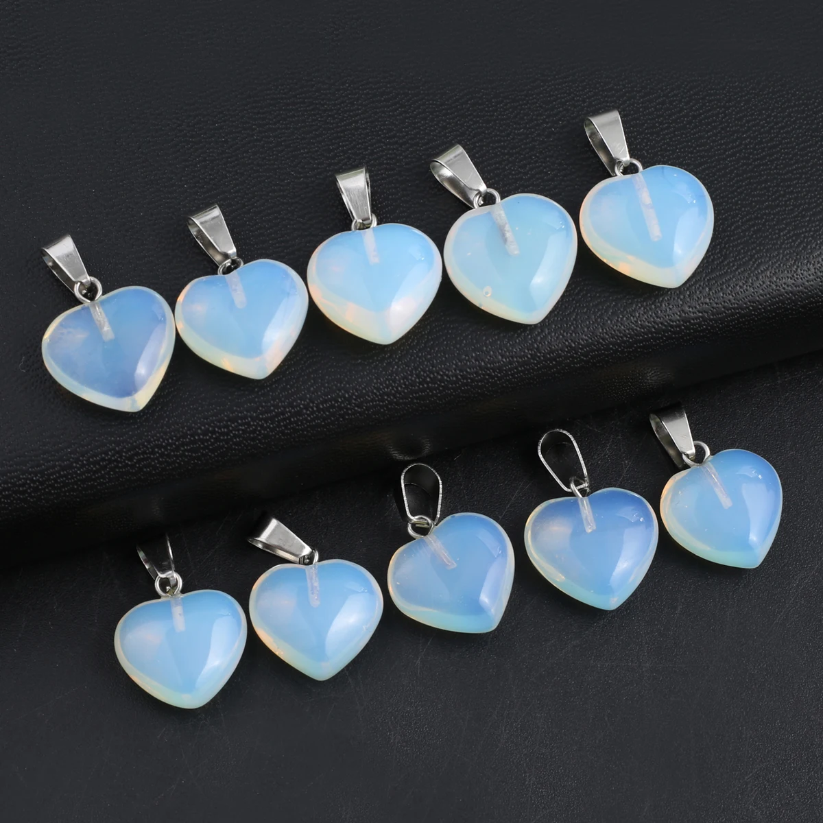 5pcs/set 16mm Opal Natural Stone Pendant Wholesale Heart Shape Charms for Jewelry Making Supplies DIY Women Necklace Accessories thumbnail 3