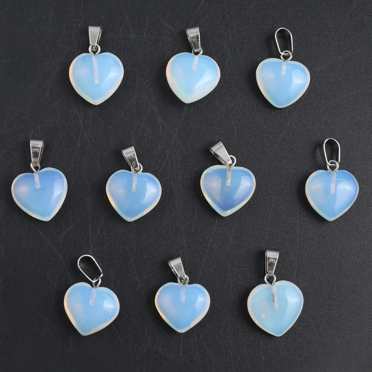 5pcs/set 16mm Opal Natural Stone Pendant Wholesale Heart Shape Charms for Jewelry Making Supplies DIY Women Necklace Accessories thumbnail 5