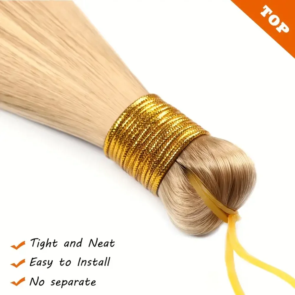 28 Inch Bone Straight Silky Crochet Braiding Hair 150g Synthetic Hair High Temperature Hair Extensions Hair Bundles for Women thumbnail 4